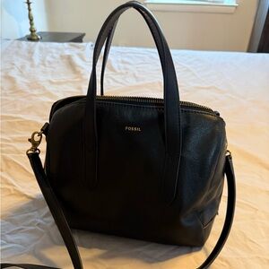 Fossil Black Leather Satchel